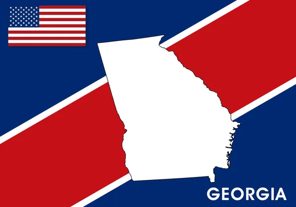 Georgia Usa United States America Map Vector Template White Color — Stock Vector
