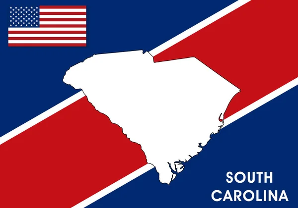 Carolina Del Sur Estados Unidos América Plantilla Vectorial Mapa Mapa — Vector de stock