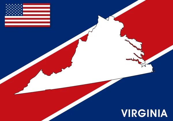 Virgina Estados Unidos América Plantilla Vectorial Mapa Mapa Color Blanco — Vector de stock