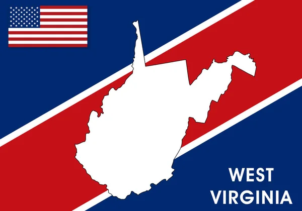 West Virginia Estados Unidos América Plantilla Vectorial Mapa Mapa Color — Vector de stock