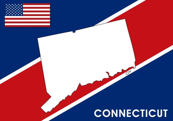 Connecticut Estados Unidos América Plantilla Vectorial Mapa Mapa Color Blanco — Vector de stock