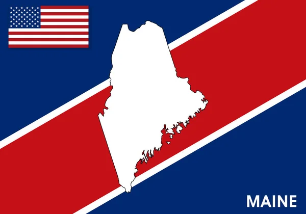 Maine Usa Spojené Státy Americké Mapa Vektorové Šablony Bílá Mapa — Stockový vektor