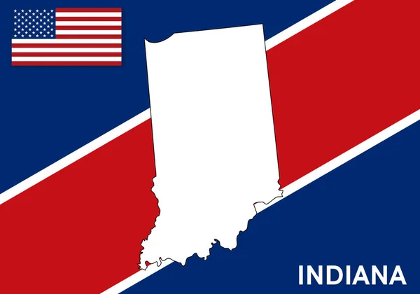 Indiana États Unis États Unis Amérique Modèle Vectoriel Carte Carte — Image vectorielle