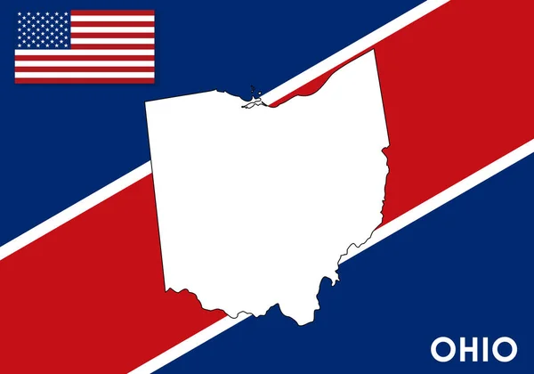 Ohio Estados Unidos América Plantilla Vectorial Mapa Mapa Color Blanco — Vector de stock