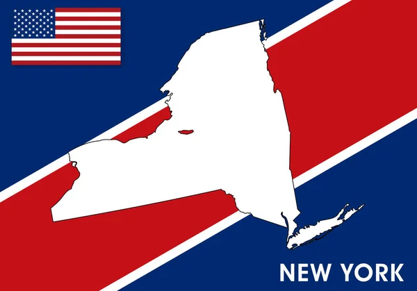 Nova Iorque Eua Estados Unidos América Modelo Vetor Mapa Mapa — Vetor de Stock
