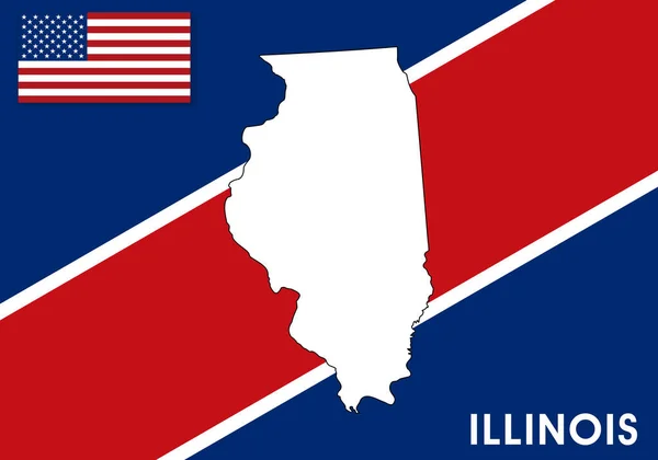 Illinois Usa United States America Map Vector Template Білі Кольорові — стоковий вектор