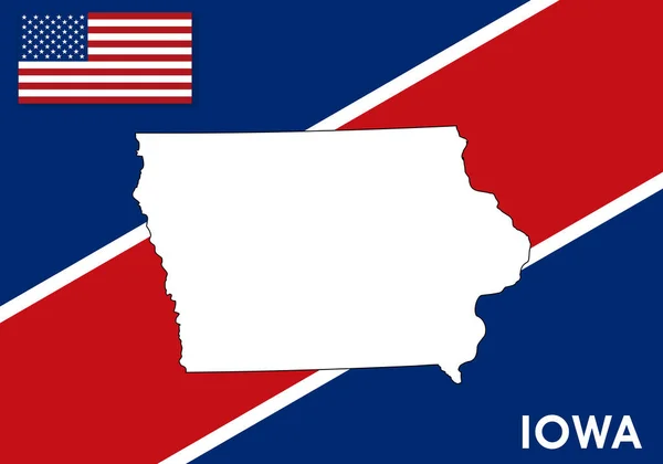アイオワ州 アメリカ アメリカ地図ベクトルテンプレート デザイン インフォグラフィックのための旗の背景の白い色の地図 ベクトルイラストEps — ストックベクタ