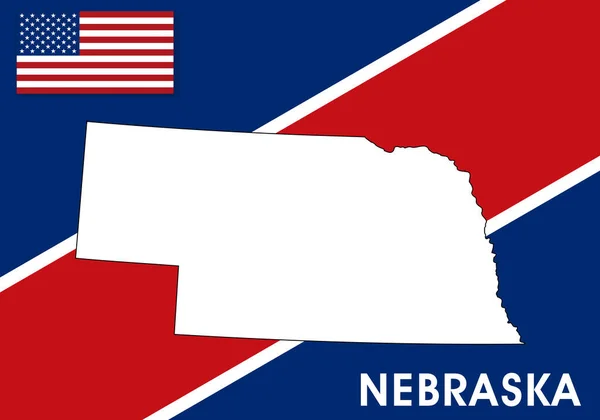 Nebraska Usa Vereinigte Staaten Von Amerika Kartenvektorvorlage Weiße Farbkarte Auf — Stockvektor