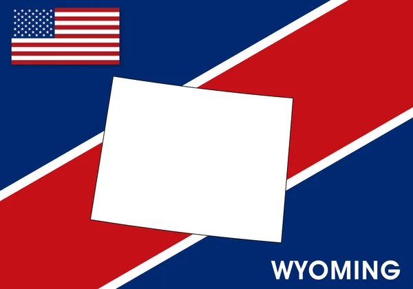 ワイオミング州 アメリカ アメリカ合衆国地図ベクトルテンプレート デザイン インフォグラフィックのための旗の背景の白い色の地図 ベクトルイラストEps — ストックベクタ