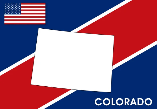 Colorado Usa Vereinigte Staaten Kartenvektorvorlage Weiße Farbkarte Auf Fahnenhintergrund Für — Stockvektor