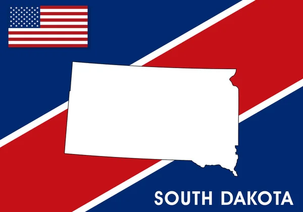South Dakota Usa Vereinigte Staaten Von Amerika Kartenvektorvorlage Weiße Farbkarte — Stockvektor