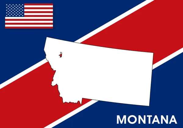 Montana États Unis États Unis Amérique Modèle Vectoriel Carte Carte — Image vectorielle