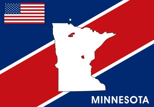 Minnesota Karte Usa Vereinigte Staaten Von Amerika Kartenvektorvorlage Weiße Farbkarte — Stockvektor