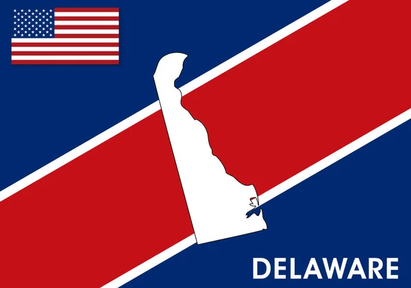 Delaware Map États Unis Amérique Modèle Vectoriel Carte Carte Couleur — Image vectorielle