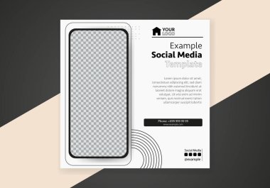 Minimum tasarım düzeni. Sosyal medya sonrası promosyon için düzenlenebilir kare soyut modern geometrik şekil afişi şablonu. 