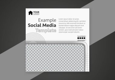 Minimum tasarım düzeni. Sosyal medya sonrası promosyon için düzenlenebilir kare soyut modern geometrik şekil afişi şablonu. 