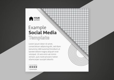 Minimum tasarım düzeni. Sosyal medya sonrası promosyon için düzenlenebilir kare soyut modern geometrik şekil afişi şablonu. 