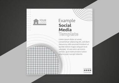 Minimum tasarım düzeni. Sosyal medya sonrası promosyon için düzenlenebilir kare soyut modern geometrik şekil afişi şablonu. 