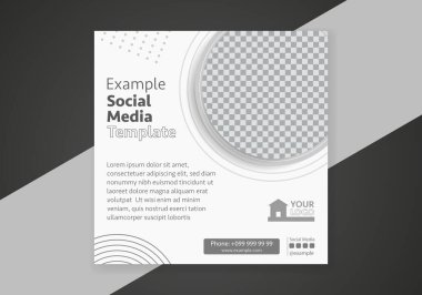 Minimum tasarım düzeni. Sosyal medya sonrası promosyon için düzenlenebilir kare soyut modern geometrik şekil afişi şablonu. 