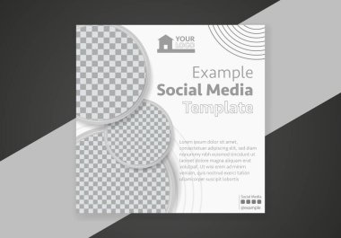 Minimum tasarım düzeni. Sosyal medya sonrası promosyon için düzenlenebilir kare soyut modern geometrik şekil afişi şablonu. 