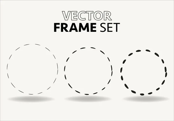 Handgezeichnete Kreise Skizzieren Rahmenvektorset Runden Kritzeln Linienkreise Vektorillustrationen — Stockvektor