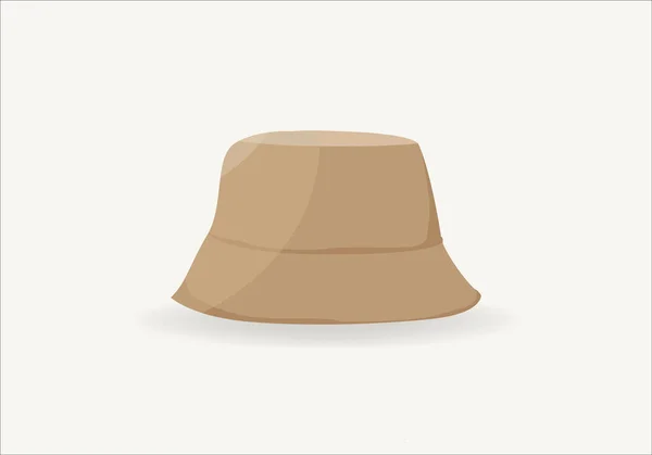 Fronte Base Cappello Secchio Isolato Illustrazione Modello Cappello Bombetta Vettoriale — Vettoriale Stock