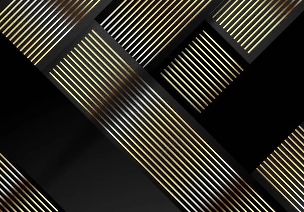 Абстрактные Темные Золотистые Скользящие Линии Окрашивают Роскошный Фон Элегантный Современный — стоковый вектор