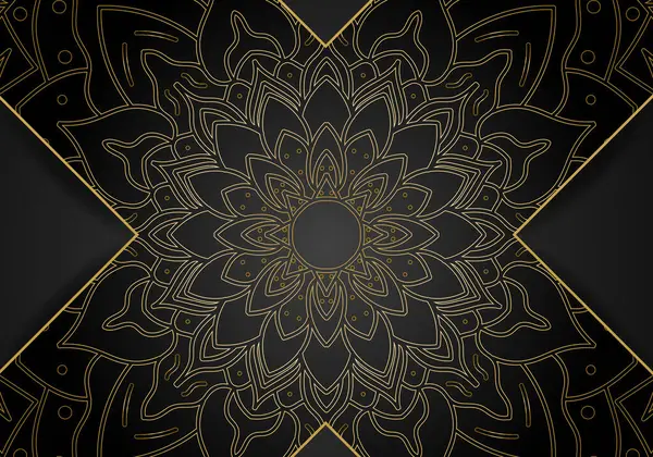 金色のパターンを持つ豪華なベクトルマンダラ背景デザイン ベクトル装飾曼荼羅図 — ストックベクタ