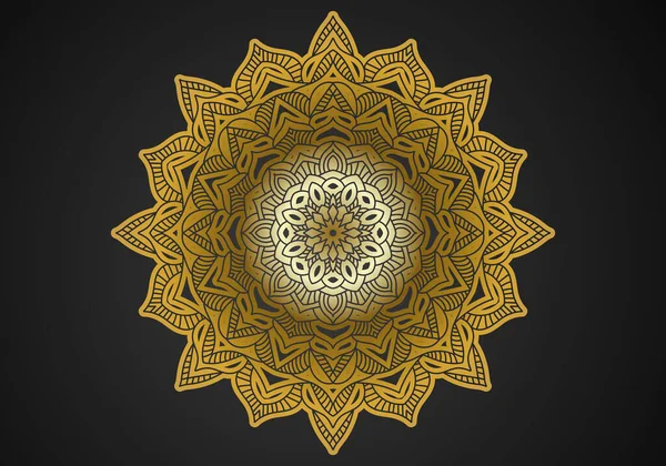 Altın Renk Vektörlü Lüks Mandala Tasarım Arka Planı Vektör Slami — Stok Vektör