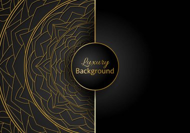 Altın renk vektörlü lüks mandala tasarım arka planı. Vektör İslami arkaplan