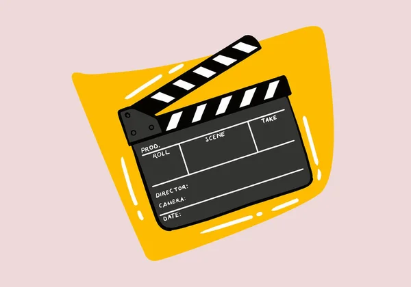 Film Clapperboard Isolated Background Blank Movie Clapper Cinema Vector Illustration — Stock Vector