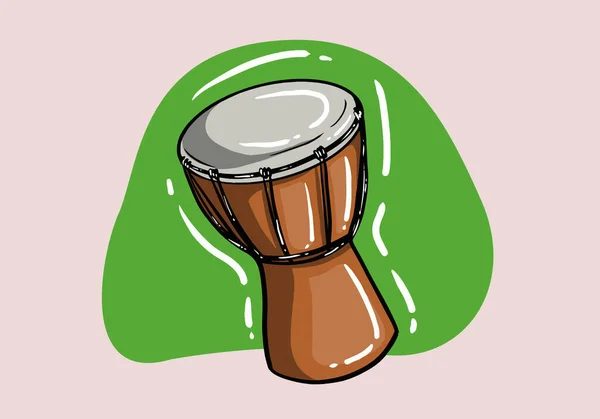 Рука Малювала Драм Карикатуру Бонго African Tam Drum Vector Cartoon — стоковий вектор