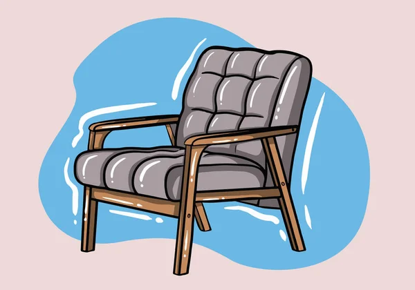 Концепція Меблів Вітальні Наклейка Класичним Кріслом Підлокітниками Сидінням — стоковий вектор