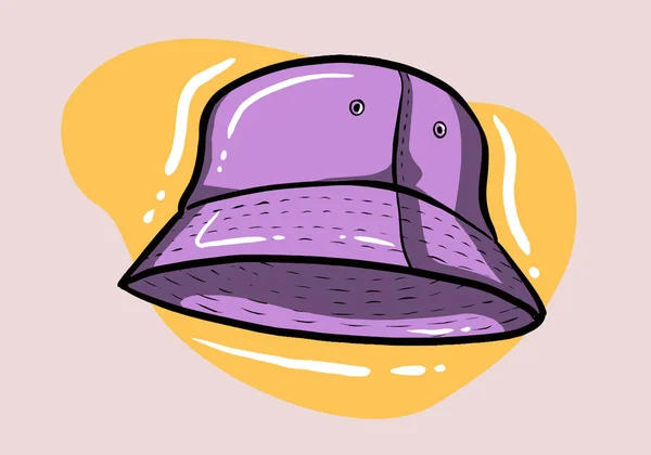 Мультипликационная Цветная Летняя Панамская Шляпа Шапка Изолированный Заднем Плане Значок — стоковый вектор