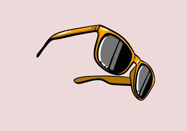 Ręcznie Rysowane Letnie Okulary Przeciwsłoneczne Letni Design Kolorowe Kreskówki Okulary — Wektor stockowy