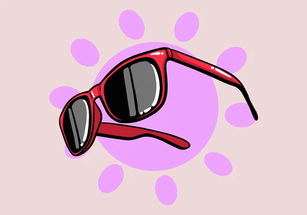 Hand Drawn Summer Concept Sun Glasses Summer Design Colorful Cartoon — Stock Vector
