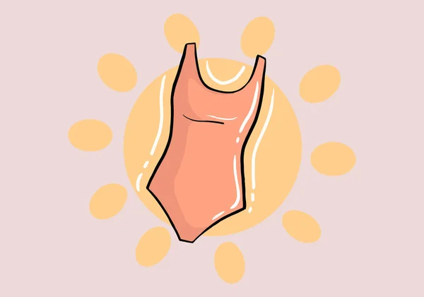 Jasné Barevné Plavky Beach Ženské Formy Swimsuits Jednu Ikonu Kresleném — Stockový vektor