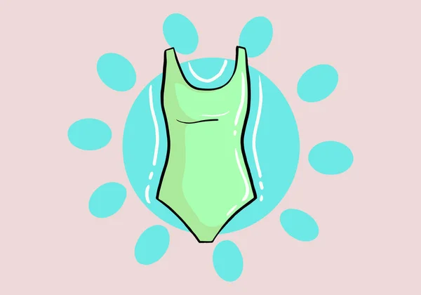 Φωτεινό Πολύχρωμο Μαγιό Παραλία Γυναικεία Μορφή Swimsuits Ενιαίο Εικονίδιο Στυλ — Διανυσματικό Αρχείο