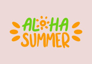 Güzel tropikal çizimler ve modaya uygun harfler. Güzel el yazısı çizimi. Etiketler, etiketler, tişörtler, afişler, etiketler için mükemmel. Vektör izole edilmiş ifadeler ve alıntılar.