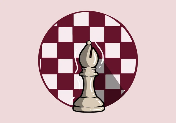 Рука Нарисовал Белый Слон Шахматы Фигуры Изолированы Заднем Плане Шахматный — стоковый вектор