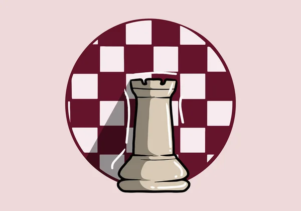 Шахматы Ручной Работы Белого Замка Изолированы Заднем Плане Шахматный Логотип — стоковый вектор