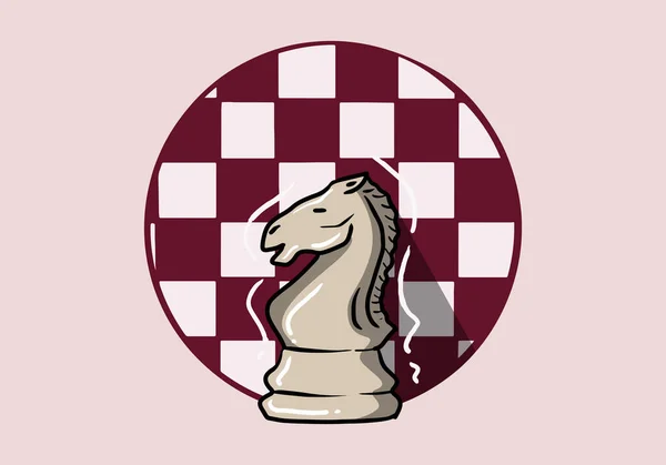 Шахматные Фигуры Белого Рыцаря Нарисованные Вручную Заднем Плане Шахматный Логотип — стоковый вектор