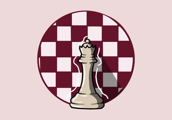 Рука Нарисованная Белая Королева Шахматы Фигуры Изолированы Заднем Плане Шахматный — стоковый вектор