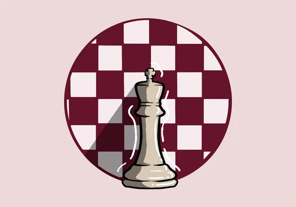 Шахматные Фигуры Белого Короля Нарисованные Вручную Заднем Плане Шахматный Логотип — стоковый вектор