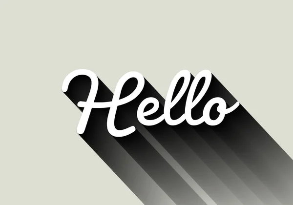 背景に影のある文字の書道を描くこんにちは手 カード ポスター シャツのための夏のアパレルプリントデザイン ミニマルスタイルティープリント ベクトル書道イラスト — ストックベクタ