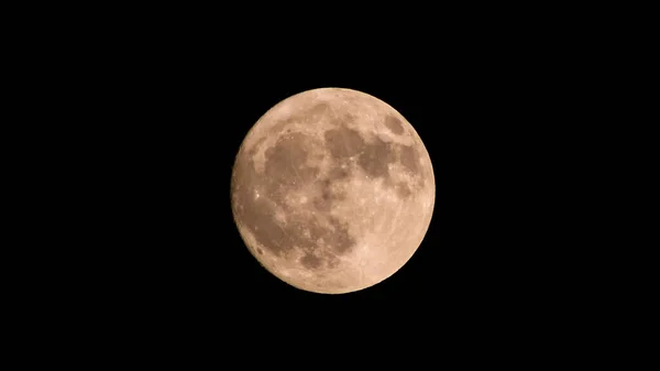 Luna Llena Estupenda Con Fondo Oscuro Fotografía Horizontal — Foto de Stock