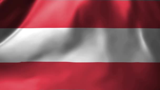 Close Bandeira Austríaca Acenando Vento Áustria Bandeira Nacional Acenando Imagens — Vídeo de Stock