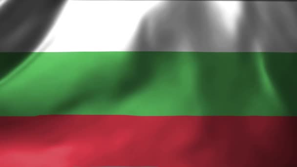Zbliżenie Flagi Bułgarii Machającej Wietrze Flaga Bułgarii Machająca Wysokiej Jakości — Wideo stockowe