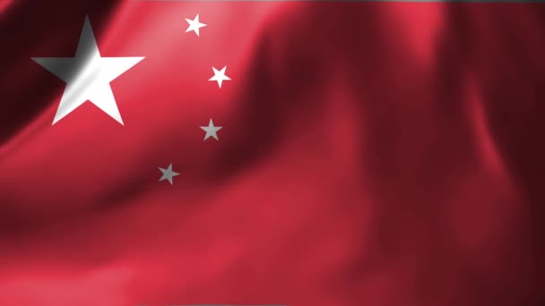 Közelkép Kínai Zászlóról Amint Szélben Lóbál Kína Nemzeti Zászló Lengő — Stock videók