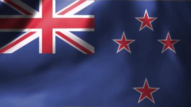 Yeni Zelanda bayrağının rüzgarda dalgalanan yakın çekimi. Yeni Zelanda bayrağı 4K dalgalanıyor. Yüksek kalite 4k görüntü.